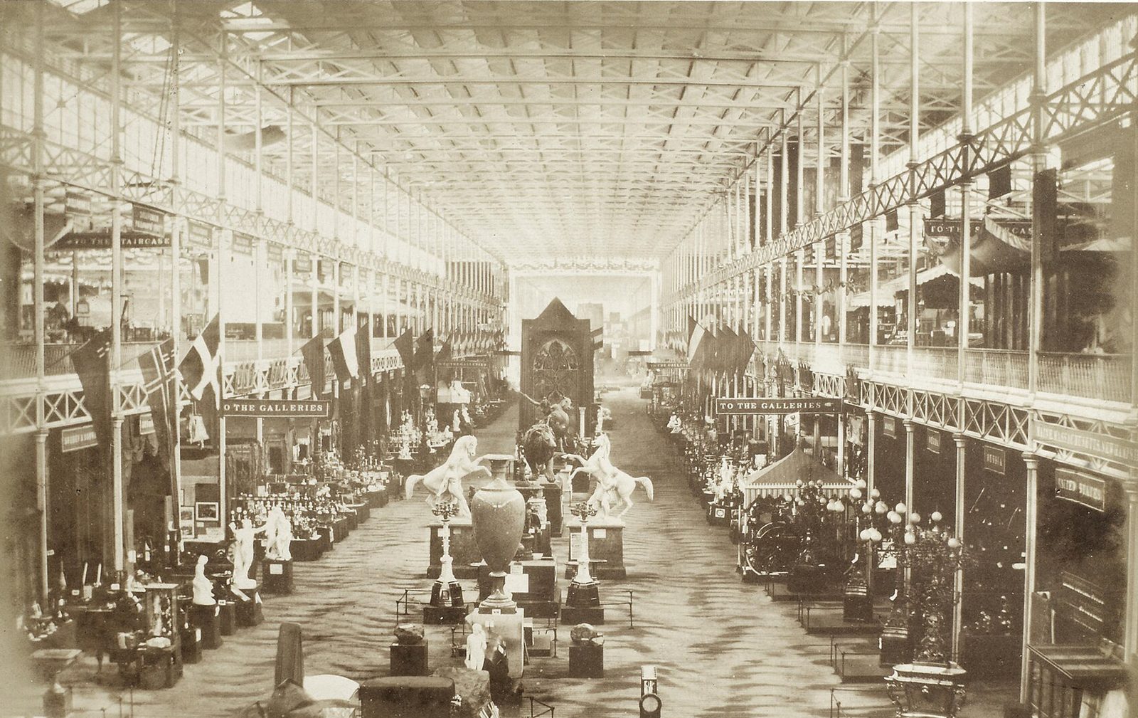 The eastern nave of the Great Exhibition, London, 1851, photographed by William Henry Fox Talbot